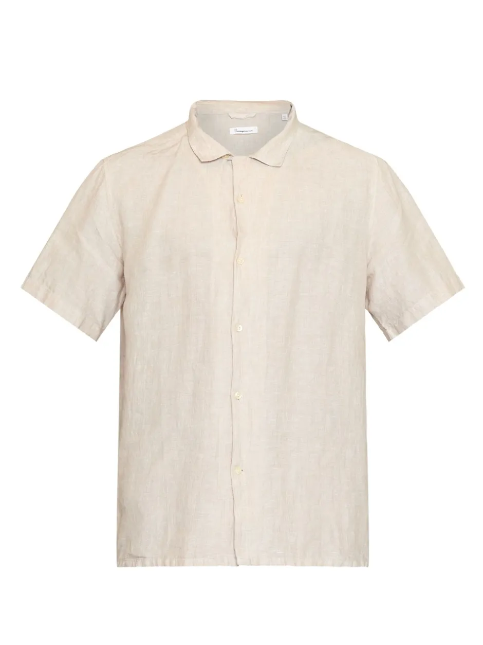 Knowledge Cotton Apparel Box Shorts Sleeve Linen Skjorte, , L* Skjorter