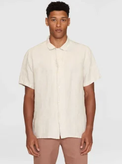 Knowledge Cotton Apparel Box Shorts Sleeve Linen Skjorte, , L* Skjorter