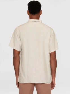 Knowledge Cotton Apparel Box Shorts Sleeve Linen Skjorte, , L* Skjorter