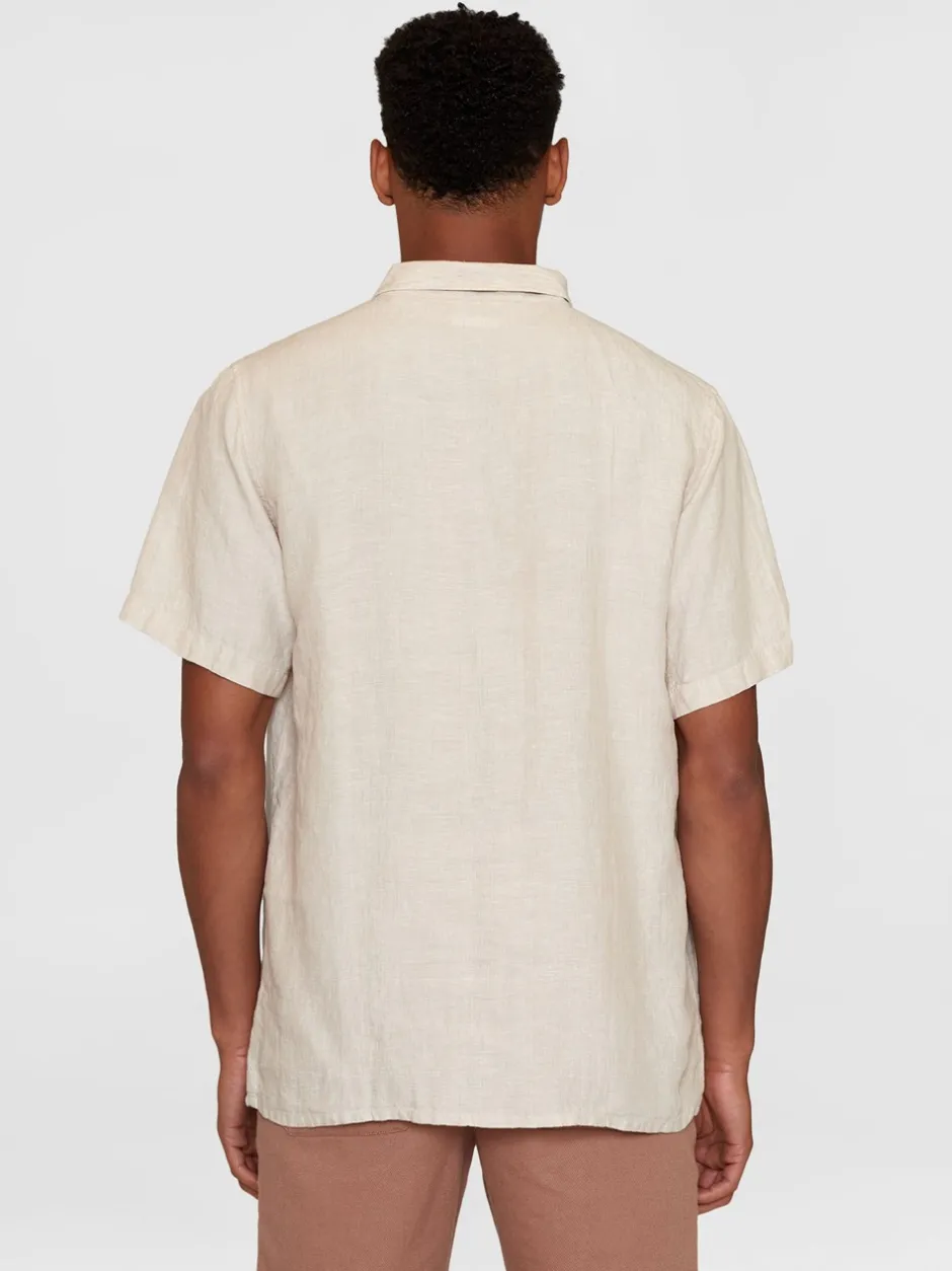 Knowledge Cotton Apparel Box Shorts Sleeve Linen Skjorte, , L* Skjorter