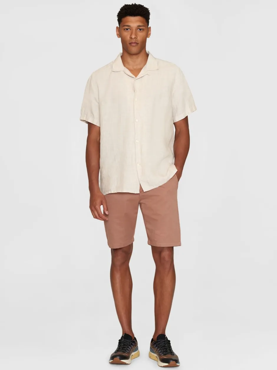 Knowledge Cotton Apparel Box Shorts Sleeve Linen Skjorte, , L* Skjorter