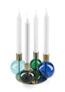 Outlet Holmegaard Bubble Lysestage, Blue/Green/Smoke