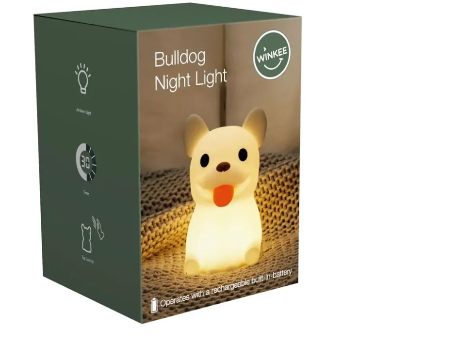Winkee Bulldog NIght Light Bordlampe,*Børn Belysning|Bordlamper