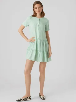 New Vero Moda Bumby Kjole, , XL Snow White/Jade Cream