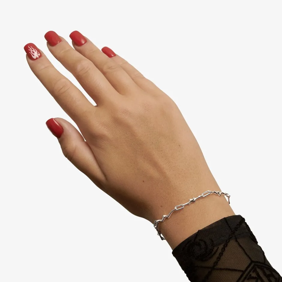 Best Camille Brinch Burning Flames Armbånd, , 18 cm Silver