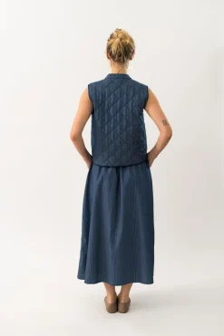Hot Lollys Laundry CairoLL Quilted Vest, , M Dark Blue
