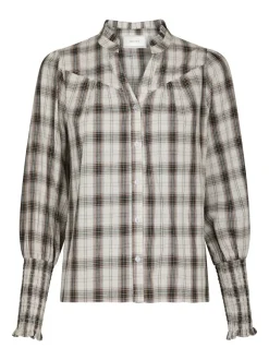 Sale Neo Noir Camisa Big Check Bluse, , 38 Off White