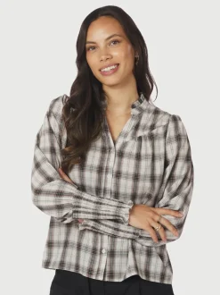 Sale Neo Noir Camisa Big Check Bluse, , 38 Off White