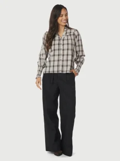 Sale Neo Noir Camisa Big Check Bluse, , 38 Off White