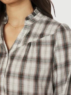 Sale Neo Noir Camisa Big Check Bluse, , 38 Off White