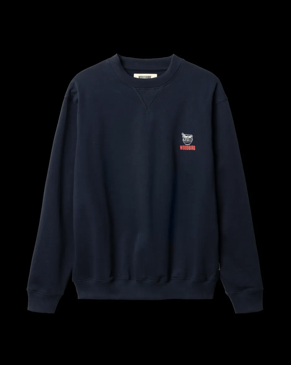Woodbird Cane Bowl Crew Trøje, , L Dark Navy