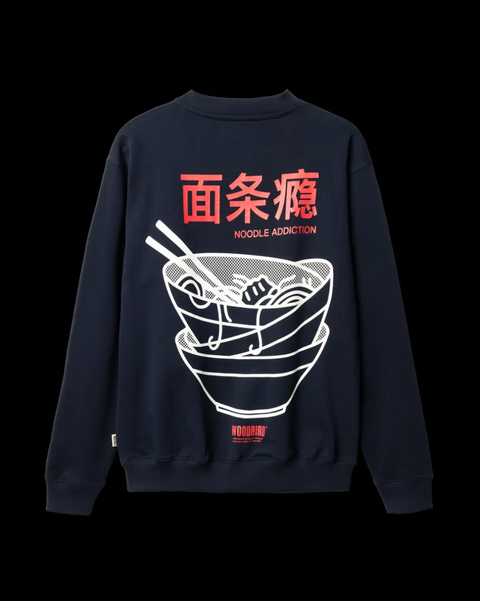 Woodbird Cane Bowl Crew Trøje, , L Dark Navy