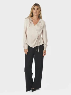 New Neo Noir Caprina Heavy Sateen Bluse, , 36 Champagne