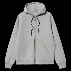 Best Carhartt WIP Car-Lux Hooded Jakke, , S Grey Heather/Grey
