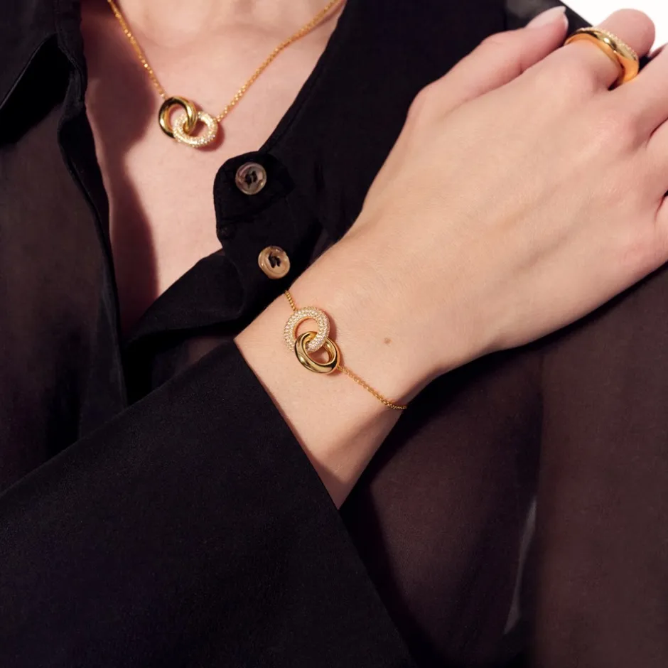 New Sif Jakobs Jewellery Carrara Armbånd, , 18 cm Gold Plated