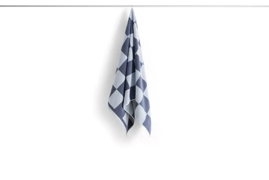 Best HAY Check Håndklæde, , 70x136 cm Steel Blue