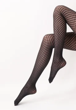 Oroblu Checked Lace Strømpebukser, , L/XL*Dame Strømper