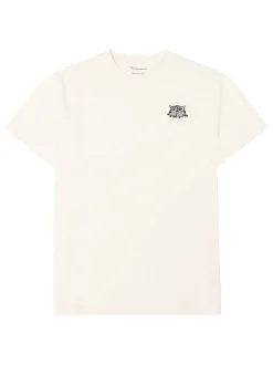 Hot Knowledge Cotton Apparel Chest Embroidery T-shirt, , L Egret