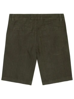 New Knowledge Cotton Apparel Chuck Linen Shorts, , 36 Burned Olive