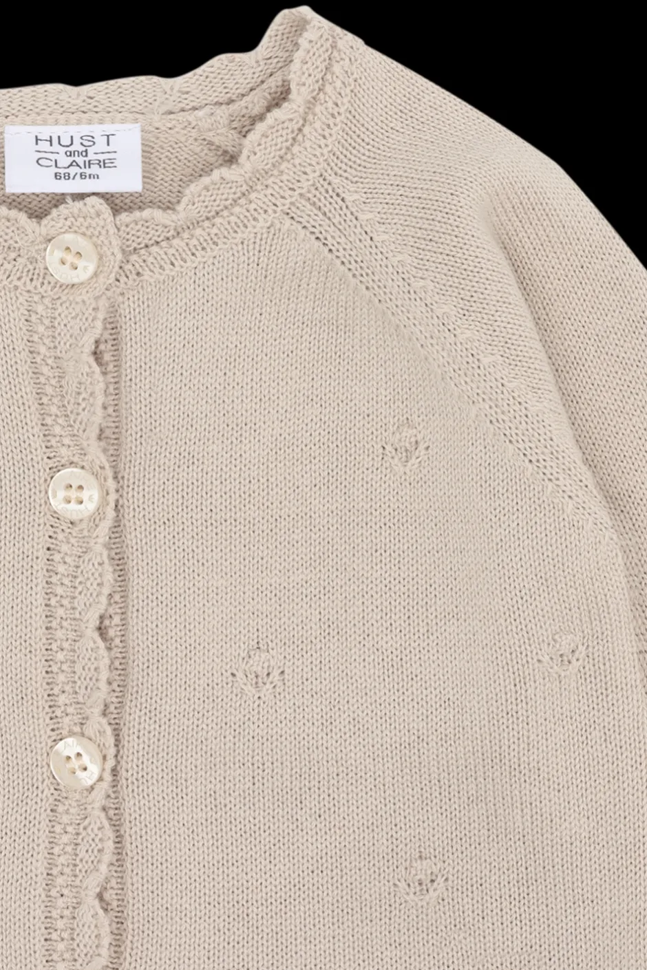 Hust & Claire Cilja Pointelle Cardigan, , 128 cm*Børn Cardigans