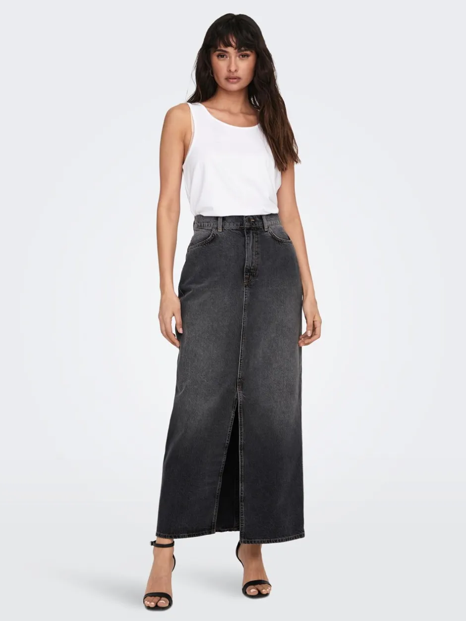 Hot ONLY Cilla Nederdel, , S Washed Denim