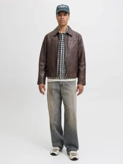 Jack&Jones Clean Leather Jakke, , L* Jakker & Frakker