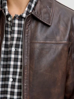 Jack&Jones Clean Leather Jakke, , L* Jakker & Frakker