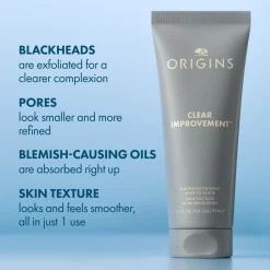 Origins Clear Improvement Blackhead Clearing Mask-To-Scrub, 75 ml* Ansigtspleje