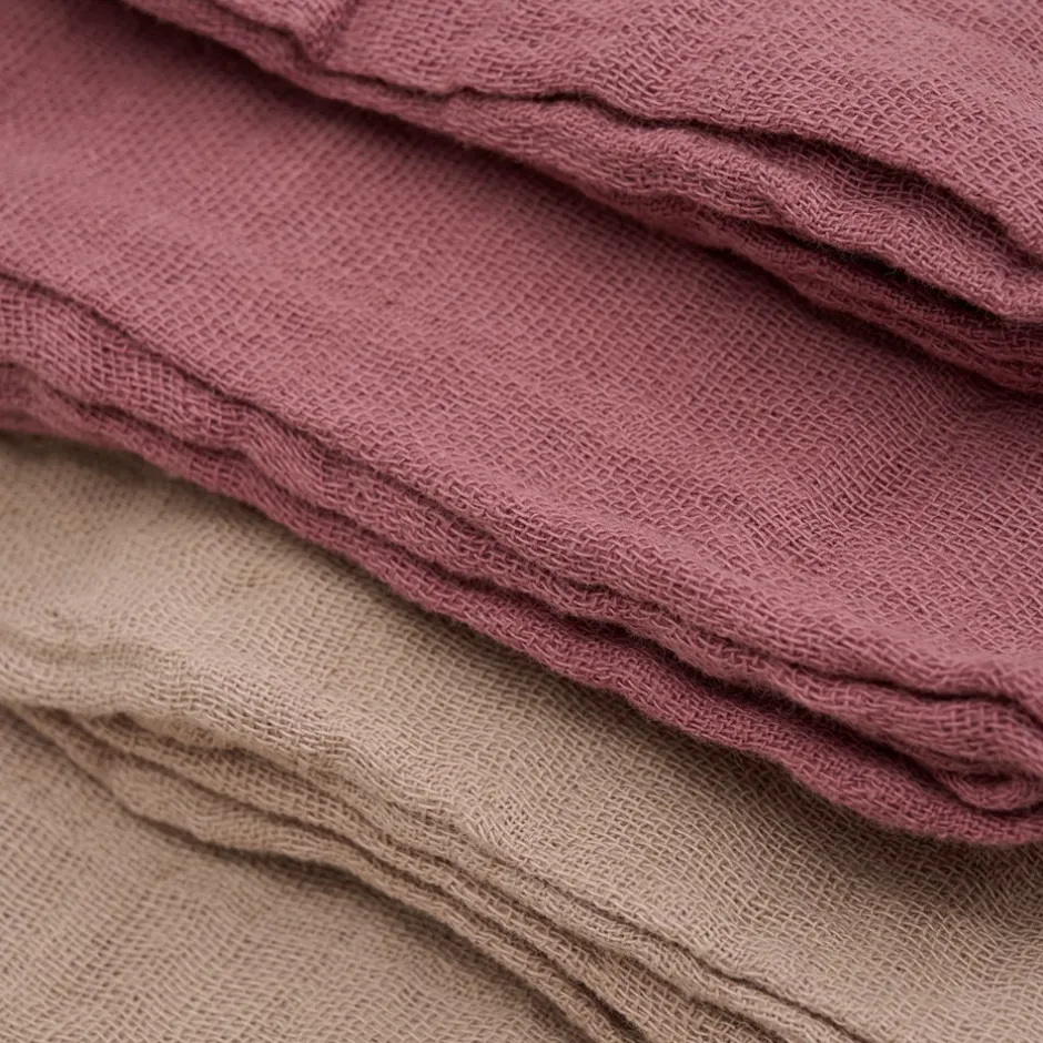 Discount Pippi Cloth Muslin Solid 4-pak Stofbleer, Withered Rose