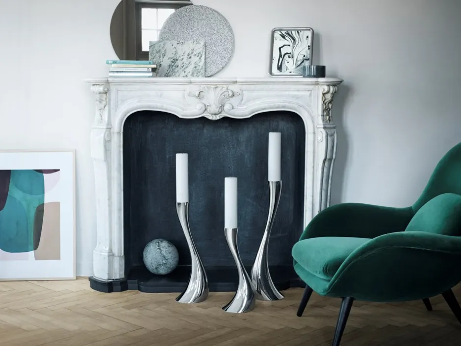 Hot Georg Jensen Cobra Medium Gulvstage, Sølv