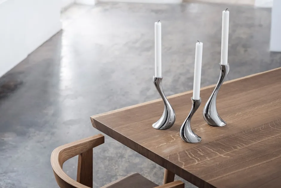 Georg Jensen Cobra Stor 2-pak Lysestagesæt* Lysestager & Lys