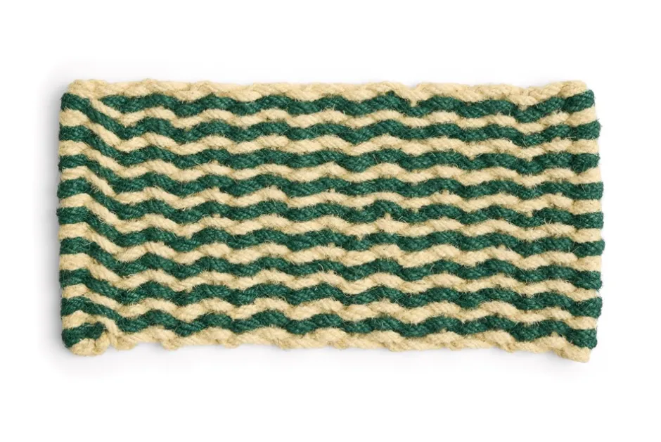 Outlet HAY Coco Stripe Wave Dørmåtte, Dark Green/White