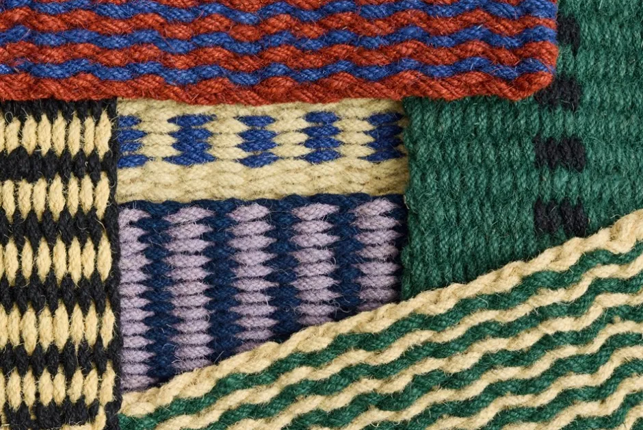 Outlet HAY Coco Stripe Wave Dørmåtte, Dark Green/White