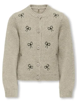 Sale KIDS ONLY Cody Bow Cardigan, , 158-164 cm Pumice Stone/Bows