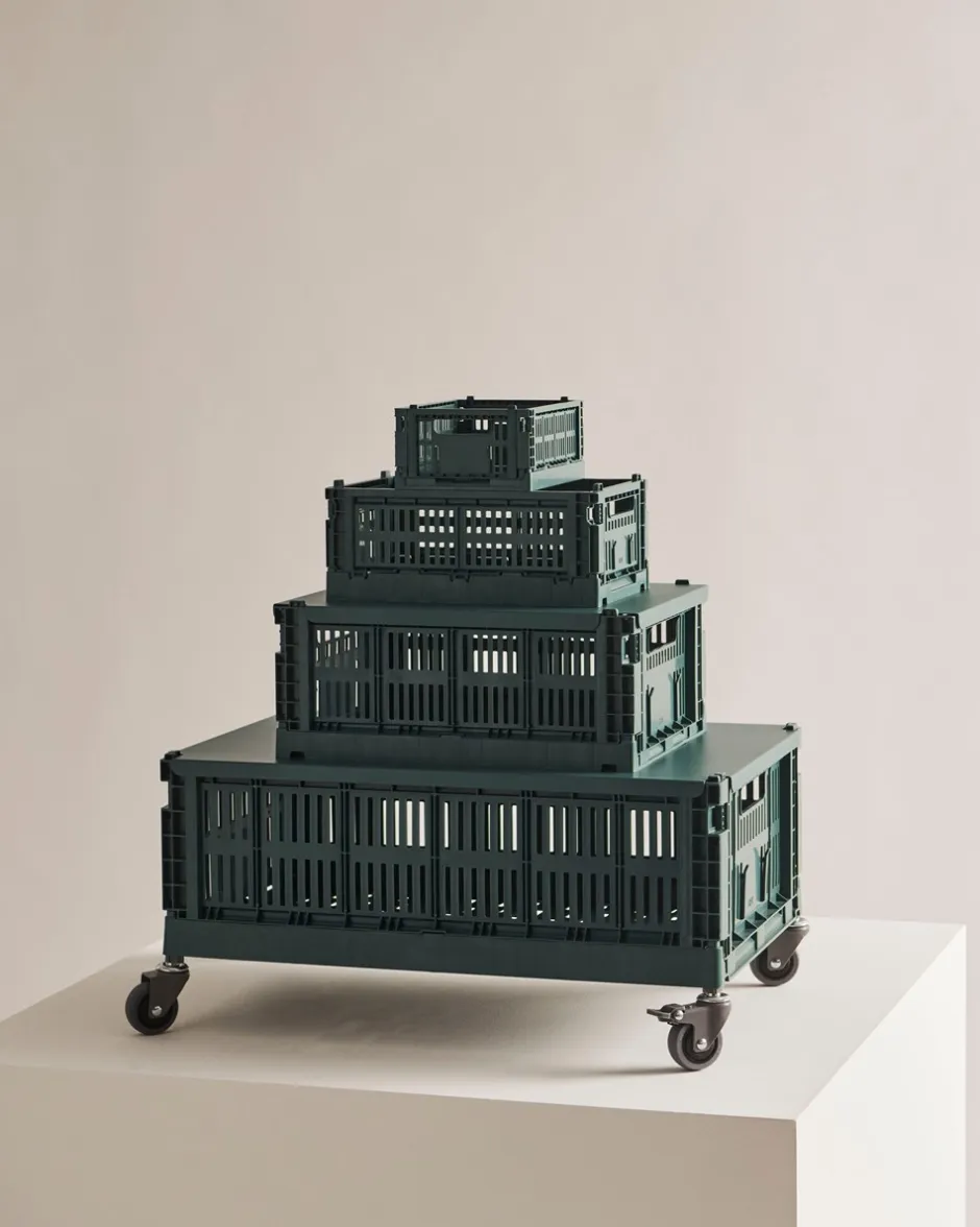 Hot HAY Colour Crate Large Plastiklåg, Dark Green