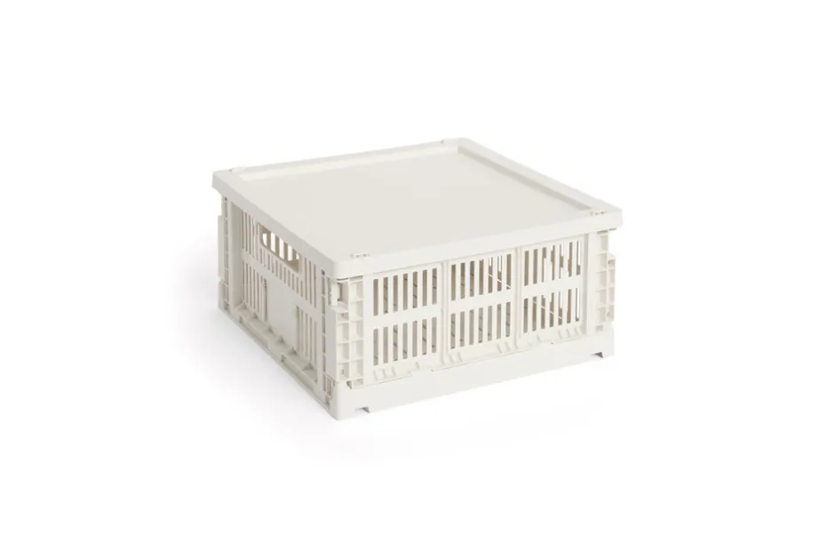 New HAY Colour Crate Square Medium Plastiklåg, Offwhite