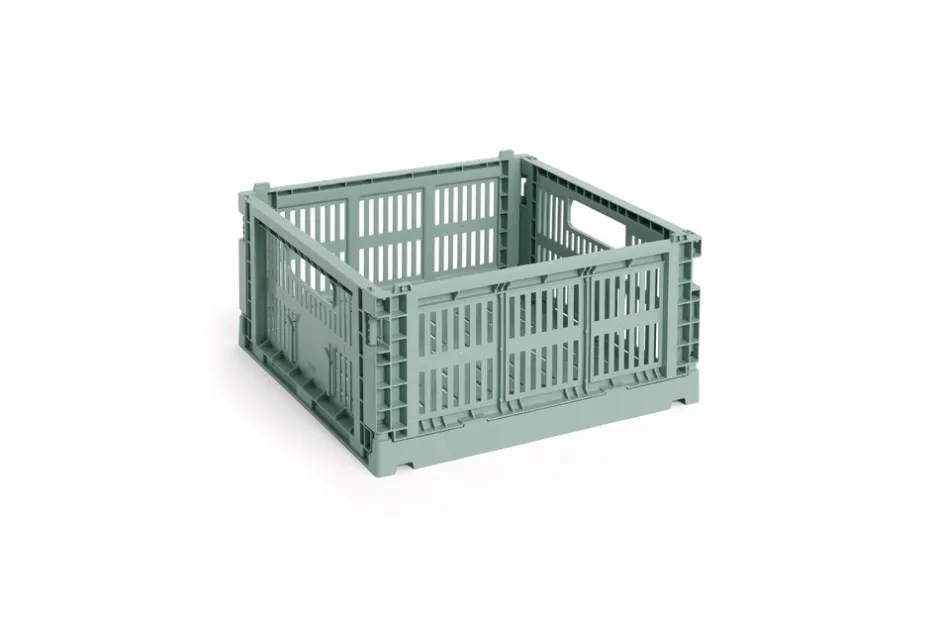 Clearance HAY Colour Crate Square Medium Kasse, Sage Green