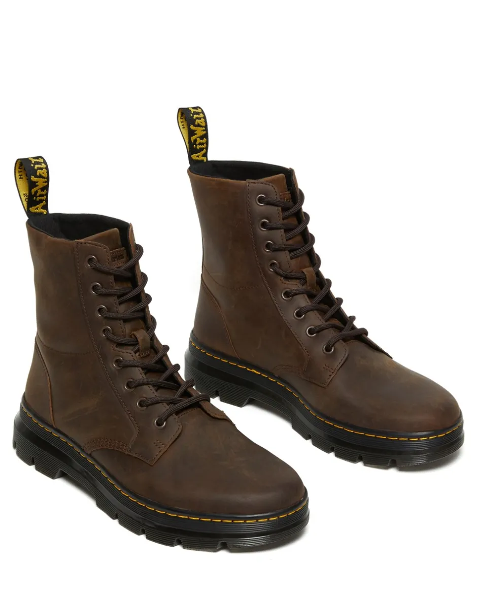 Best Dr. Martens Combs Crazy Horse Casual Støvler, , 45 Brown Crazy Horse