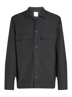 New Calvin Klein Cotton Blend Overshirt, , S Ck Black