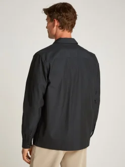 New Calvin Klein Cotton Blend Overshirt, , S Ck Black
