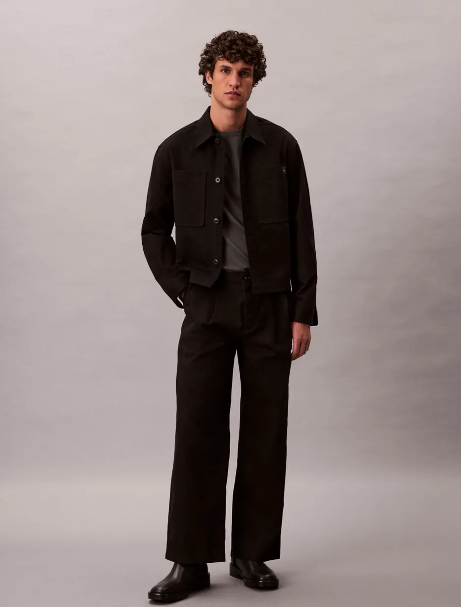Discount Calvin Klein Cotton Pleated Half Elastic Bukser, , 34 Black