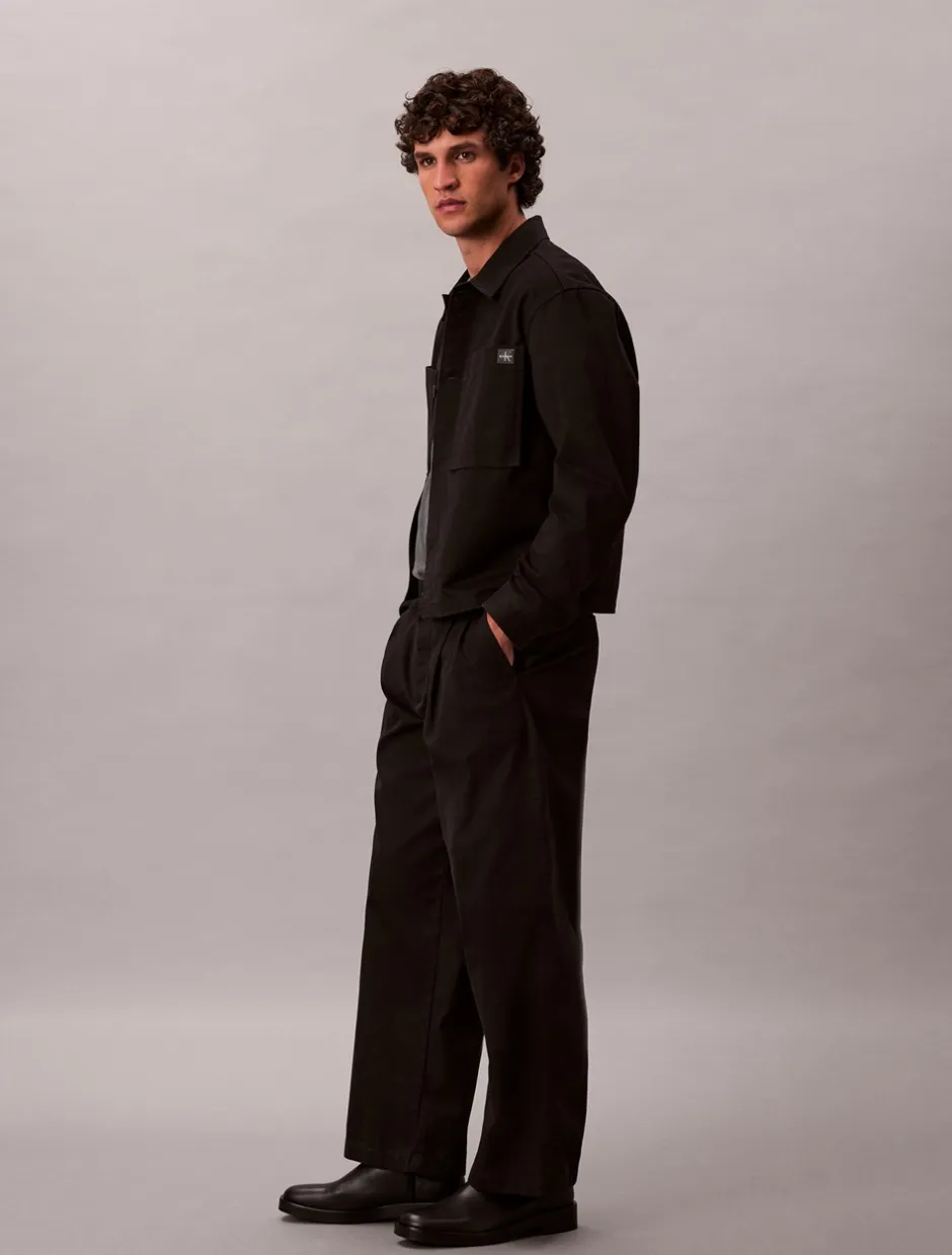 Discount Calvin Klein Cotton Pleated Half Elastic Bukser, , 34 Black