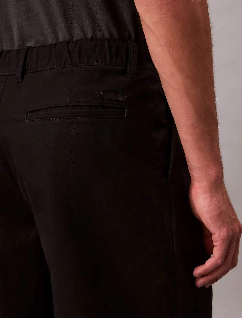 Discount Calvin Klein Cotton Pleated Half Elastic Bukser, , 34 Black