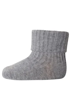 Outlet MP Denmark Cotton Rib Baby Strømper, , 15-16 Grey Melange
