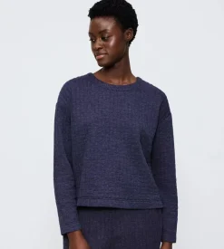 Outlet Triumph Cozy Comfort Quilted Sweater, , 40 Blue Dark Combination