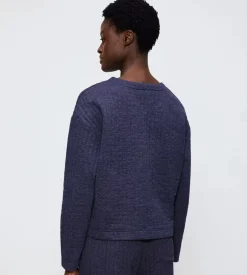 Outlet Triumph Cozy Comfort Quilted Sweater, , 40 Blue Dark Combination