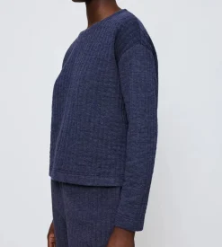 Outlet Triumph Cozy Comfort Quilted Sweater, , 40 Blue Dark Combination