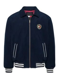 Hot Tommy Jeans Crest Cord Letterman Jakke, , XL Dark Night Navy