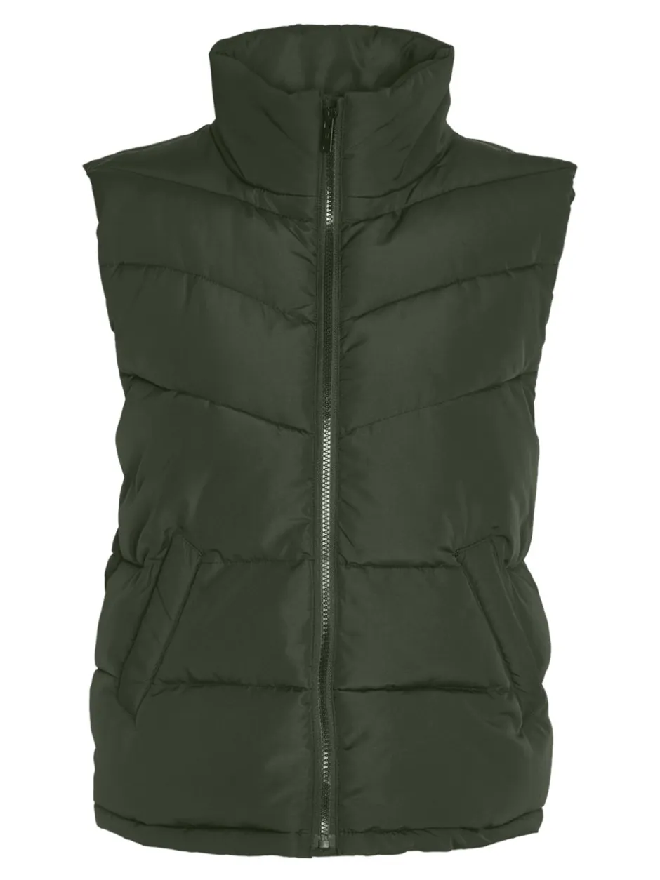 Discount Noisy May Dalcon Vest, , S Kombu Green