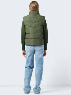 Discount Noisy May Dalcon Vest, , S Kombu Green